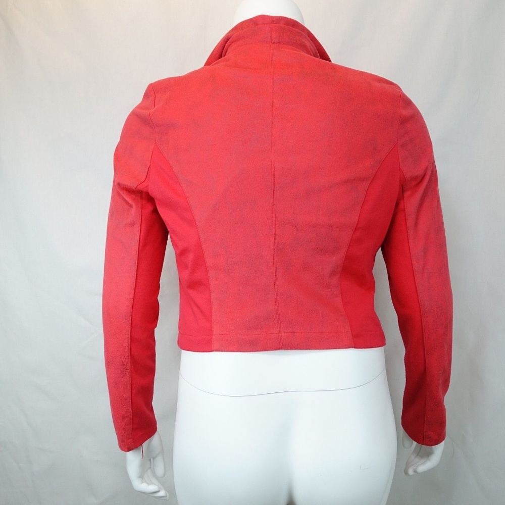 R&R Salmon Pink Cropped Motorcycle Jacket - Picture 4 of 7